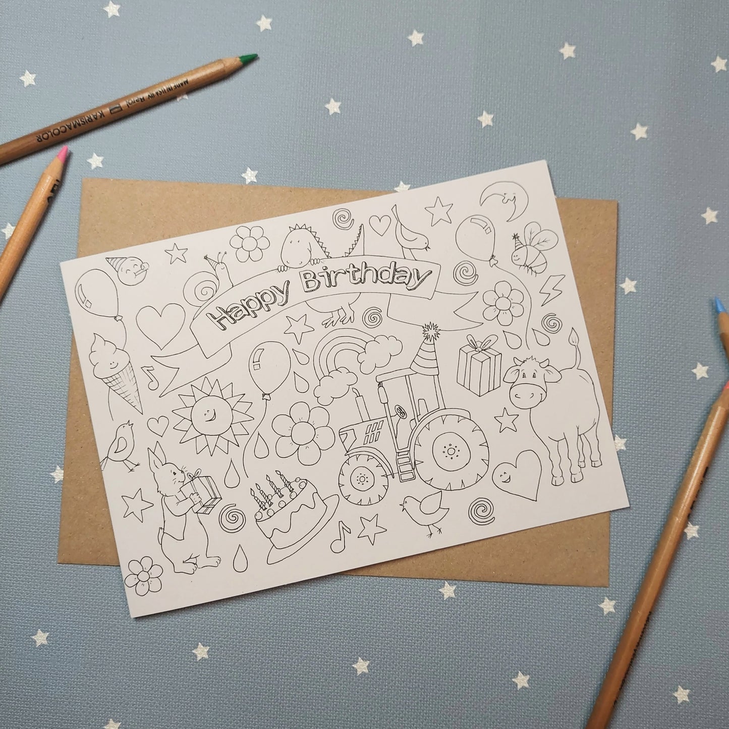 Colour-me-in Birthday Card