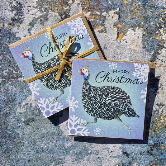 Guinea Fowl Christmas Card