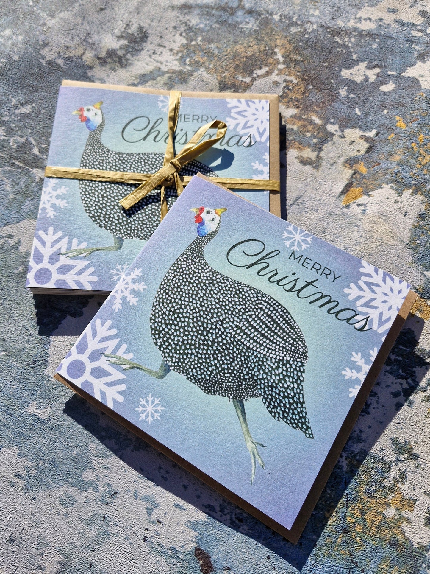 Guinea Fowl Christmas Card