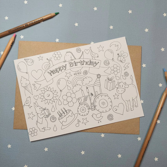 Colour-me-in Birthday Card