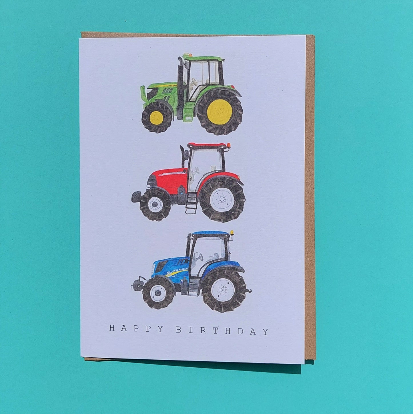 Trio of Tractors Birthday Card